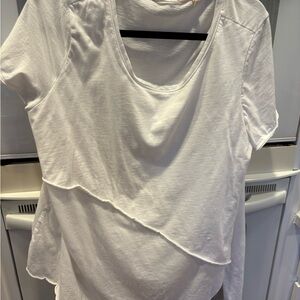 Soft Surroundings White Layered Short Sleeve Top